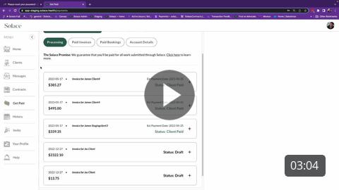 The Invoices and Payments Screen