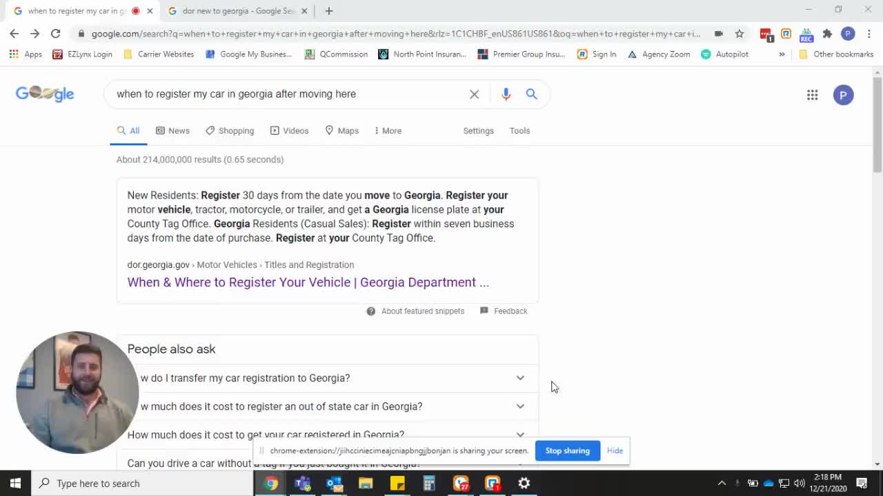 Registering your car in GA