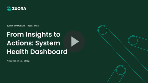 From Insights to Actions: Zuora's System Health Dashboard