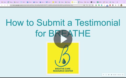 How To Submit a Testimonial for BREATHE