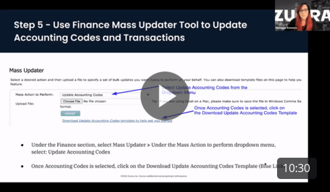 Year-End Close Step 5: Use Finance Mass Updater Tool to Update Accounting Codes and Transactions