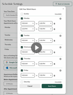 Manually setting/adjusting calendar hours