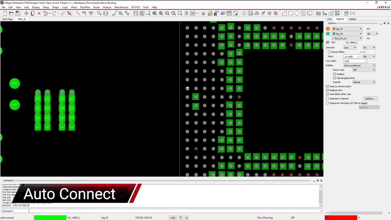 Cadence Allegro. Routing Mii in PCB.