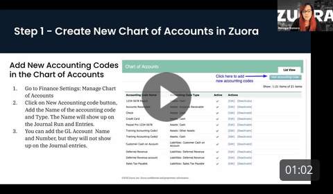 Year-End Close Step 1: Create new Chart of Accounts in Zuora