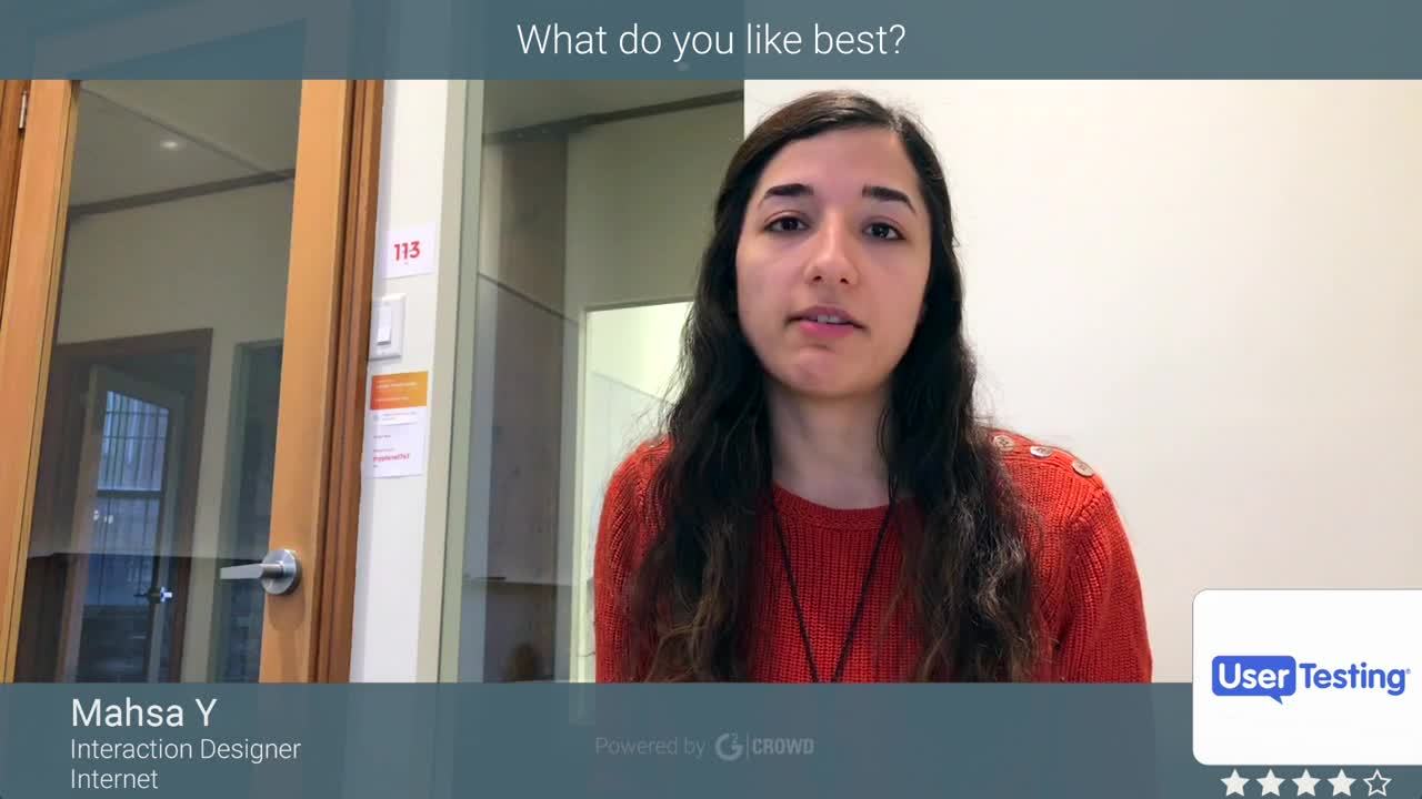 UserTesting review by Mahsa Y.