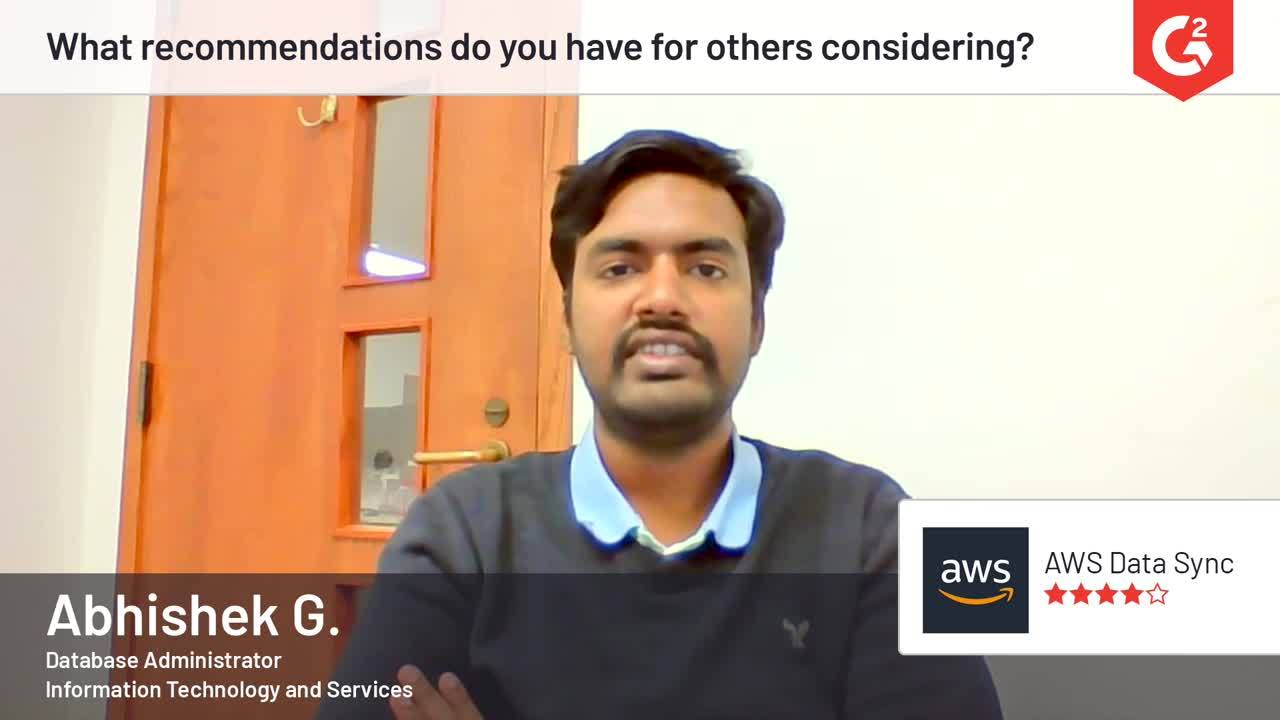 AWS DataSync review by Abhishek  G.