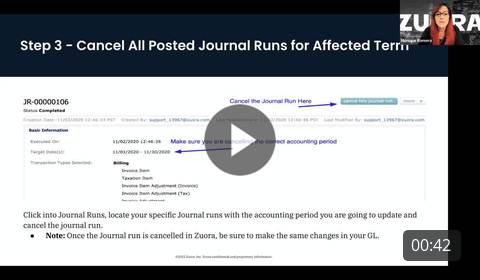 Year-End Close Step 3: Cancel All Posted Journal Runs for the Affected Term